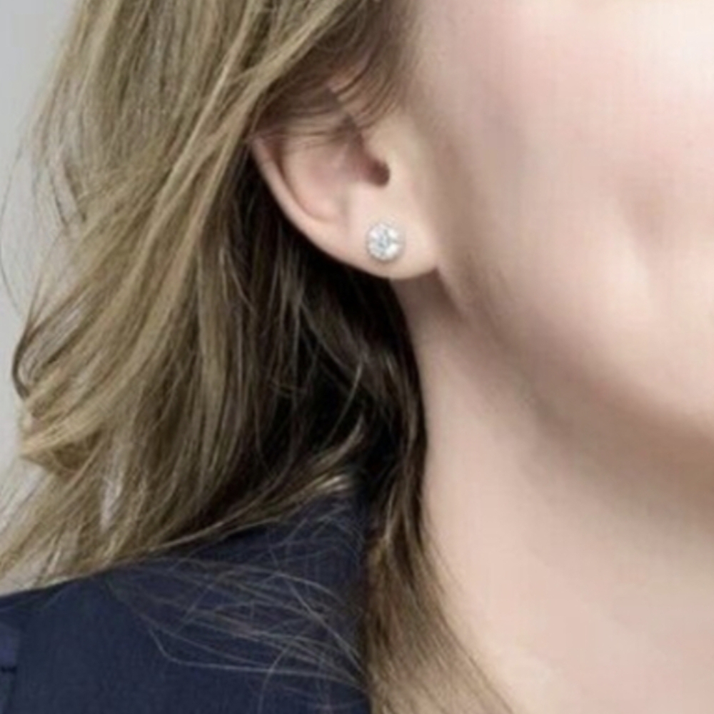 Moissanite Earrings 18k 1.70 Carat DEF Color Brilliant Cut Gemstone - Picture 7 of 8